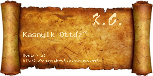 Kasnyik Ottó névjegykártya