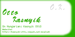 otto kasnyik business card